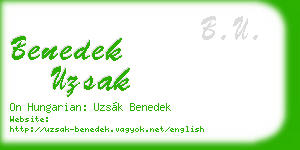 benedek uzsak business card